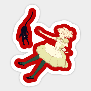 Alice and cat Sticker